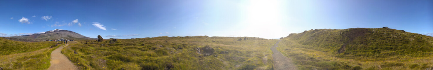 Djupalonssandur Black Beach, panoramic view, Iceland in summer season