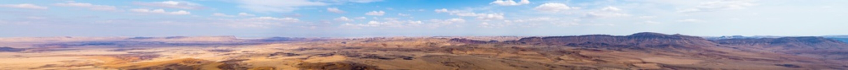 Panoramic view of Crater Mizpe Ramon - Negev desert, Israel