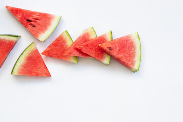 watermelon slices on white background