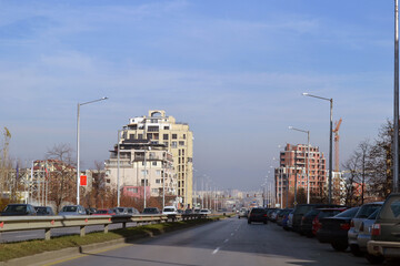 Fototapeta na wymiar Entering Sofia city the capital of Bulgaria.