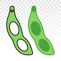 Soybean / soya beans flat colours icon for food apps and websites