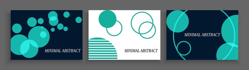 Set of 3 Rectangle Minimal Abstract Background Vector design. Minimal Business card. cover and presentation