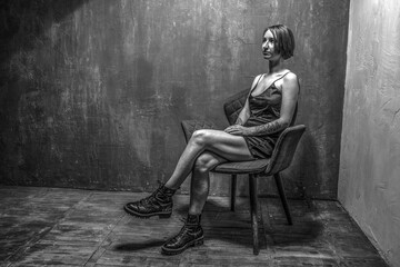 woman sitting on a chair