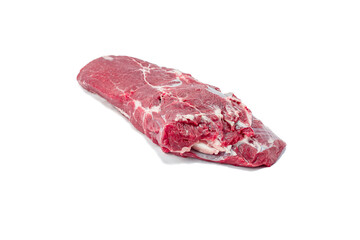 fresh beef slab isolated on white