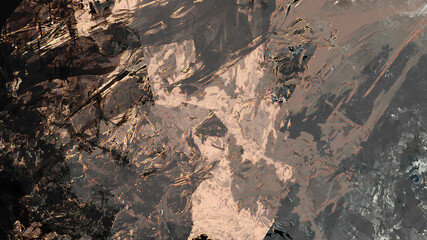 Abstract digital painting of geologic mountain illustration background