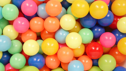 Fototapeta na wymiar Huge pile of colorful balls for playing and fun