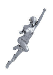 cyber soldier female flying up