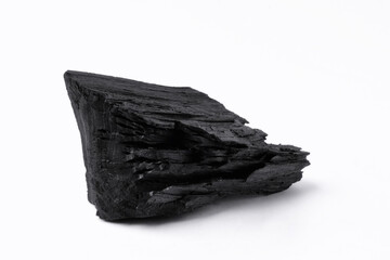 Obraz premium Natural wood charcoal on white background