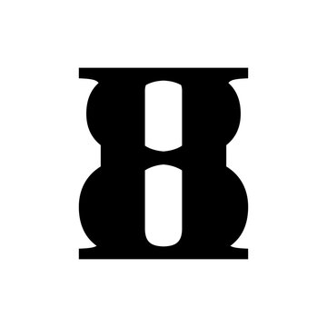 H letter with Number 8 logo design vector