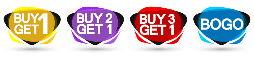 Set Sale banners design template, discount tags, great offers, vector illustration