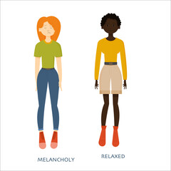 Women expressing various emotions