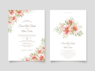 Fototapeta na wymiar beautiful wedding invitation card with floral wreath