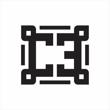 recommend clip art: CE Logo monogram with piece line art design template on white background