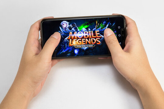 Mobile Legends game app in the smartphone isolated on white