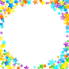 Rainbow Festive Confetti. Carnival Star Falling.