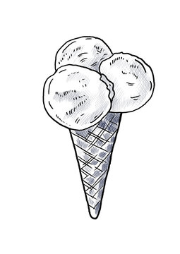 ice cream on a white background. Graphic image