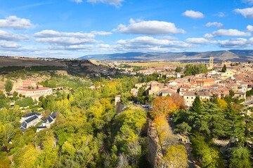 Fototapeta na wymiar Beautiful autumn day in Segovia city from Alcazar of Segovia - Spain