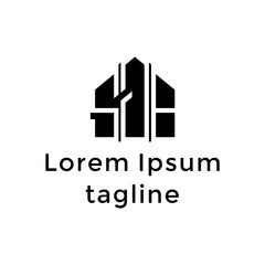 Fototapeta premium Abstract letter SJB Home Negative Space Logo Design Template
