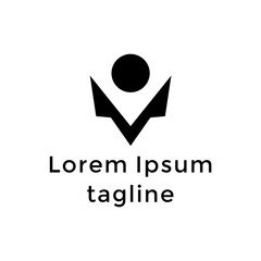 Abstract Businessman Logo Design Template