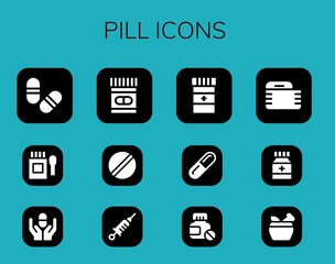 Modern Simple Set of pill Vector filled Icons