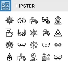 hipster icon set