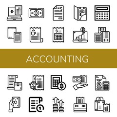accounting simple icons set