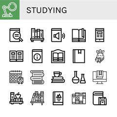 studying simple icons set