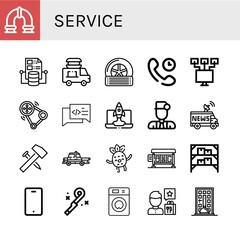 service simple icons set