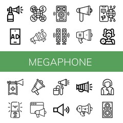 megaphone icon set