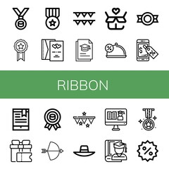 Set of ribbon icons