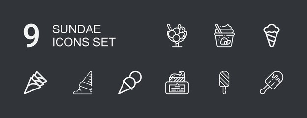 Editable 9 sundae icons for web and mobile