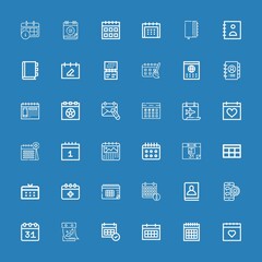 Editable 36 agenda icons for web and mobile