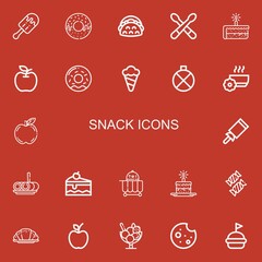 Editable 22 snack icons for web and mobile