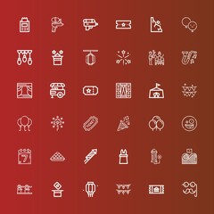 Editable 36 festival icons for web and mobile