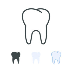Healthy Dental in molar part for dentistry, orthodontics. Medical concept in oral health care and hygiene, Human Anatomy Body part. Tooth icon. Vector illustration. Design on white background. EPS10
