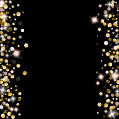 Gold Glitter Stars. Luxury Shiny Confetti.
