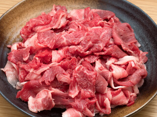 黒毛和牛の薄切り