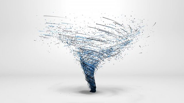4K Tornado Swirl with Connected Lines and Particles Concept