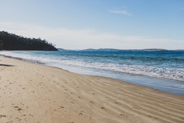 beautiful pristine Tasmanina beach on a winter morning