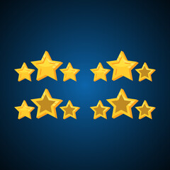 golden stars icon on blue background for elements 2d games vector illustration