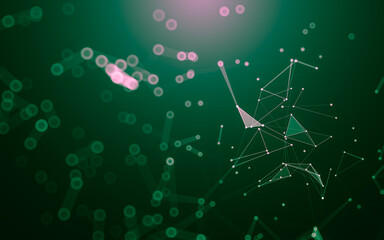 Abstract background. Molecules technology with polygonal shapes, connecting dots and lines....