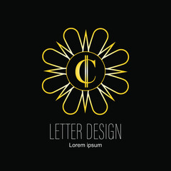 letter C floral logo design