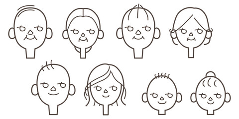 顔／四世代家族