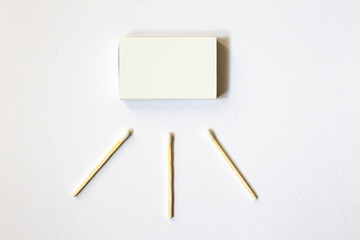 little matchbox with matches white