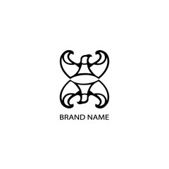 Naklejka premium doble animal black bird logo design