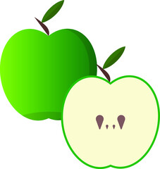 green apple with leaf