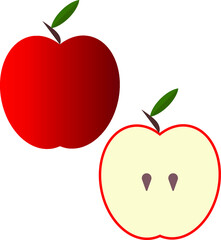 red apple vector illustration