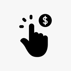 Pay per click icon designed in a solid style