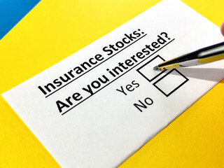 Obraz premium Questionnaire about stock investment