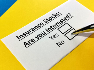 Obraz premium Questionnaire about stock investment